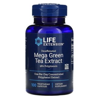 Life Extension, Mega Green Tea Extract, Decaffeinated, 100 Vegetarian Capsules