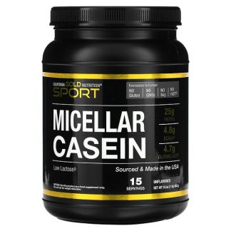 California Gold Nutrition, Micellar Casein Protein, Unflavored, Slow Absorption, 16 oz (454 g)