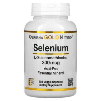 California Gold Nutrition, Selenium, Yeast-Free, 200 mcg, 180 Veggie Capsules