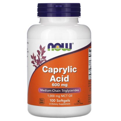 NOW Foods, Caprylic Acid, 600 mg, 100 Softgels