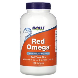 NOW Foods, Red Omega, Red Yeast Rice with CoQ10, 30 mg, 180 Softgels