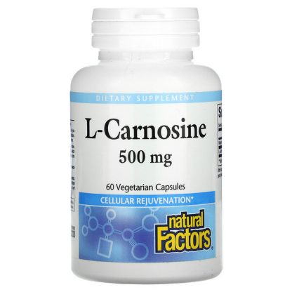 Natural Factors, L-Carnosine, 500 mg, 60 Vegetarian Capsules