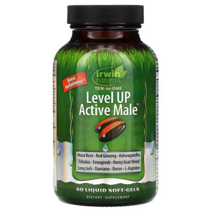 Irwin Naturals, Level Up Active Male, 60 Liquid Soft-Gels