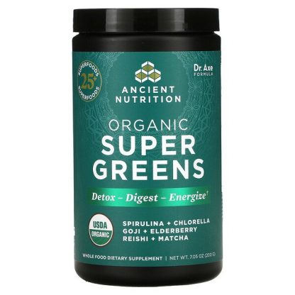 Dr. Axe / Ancient Nutrition, Organic Super Greens, 7.05 oz (200 g)