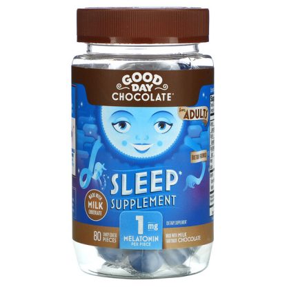 Good Day Chocolate, Sleep Supplement, For Adults, 80 Candy Coated Pieces