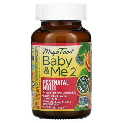 MegaFood, Baby & Me 2, Postnatal Multi, 60 Tablets