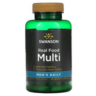 Swanson, Men's Daily, Real Food Multi, Iron-Free, 90 Veggie Capsules