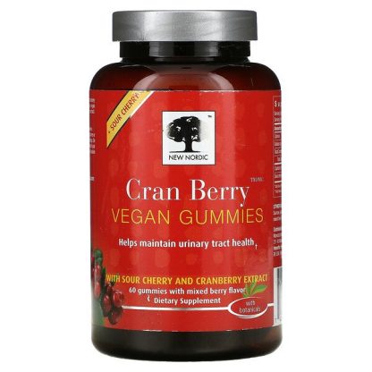 New Nordic, Cran Berry Vegan Gummies, Mixed Berry, 60 Gummies