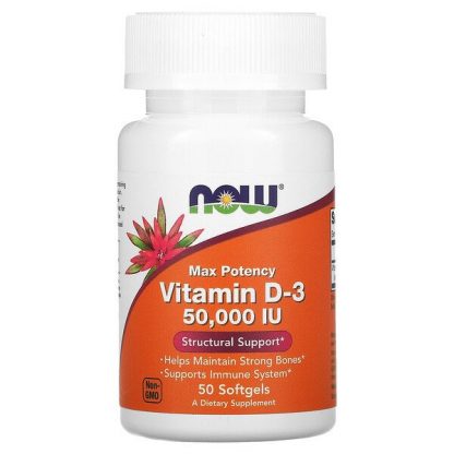 NOW Foods, Vitamin D-3, 50,000 IU, 50 Softgels