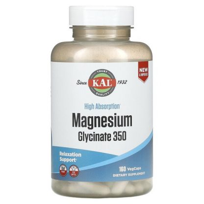 KAL, High Absorption Magnesium Glycinate 350, 160 VegCaps