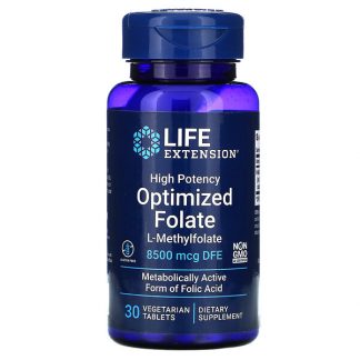 Life Extension, High Potency Optimized Folate, 8500 mcg DFE, 30 Vegetarian Tablets