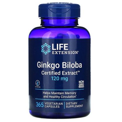 Life Extension, Ginkgo Biloba, Certified Extract, 120 mg, 365 Vegetarian Capsules