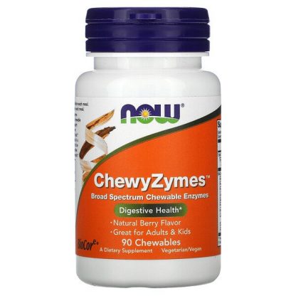 NOW Foods, ChewyZymes, Natural Berry Flavor, 90 Chewables