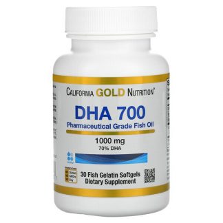 California Gold Nutrition, DHA 700 Fish Oil, Pharmaceutical Grade, 1,000 mg, 30 Fish Gelatin Softgels