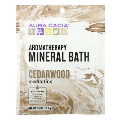 Aura Cacia, Aromatherapy Mineral Bath, Meditating Cedarwood, 2.5 oz (70.9 g)