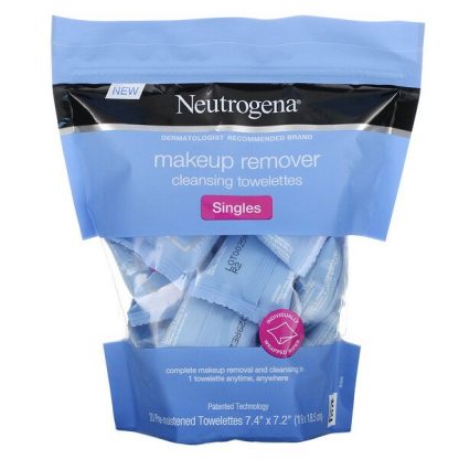 Neutrogena, Makeup Remover Cleansing Towelettes, Singles, 20 Pre-Moistened Towelettes