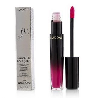 LANCOME L'ABSOLU LACQUER BUILDABLE SHINE &AMP; COLOR LONGWEAR LIP COLOR - # 344 ULTRA ROSE  8ML/0.27OZ