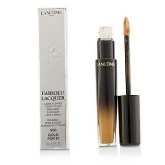 LANCOME L'ABSOLU LACQUER BUILDABLE SHINE &AMP; COLOR LONGWEAR LIP COLOR - # 500 GOLD FOR IT  8ML/0.27OZ