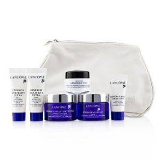 LANCOME RENERGIE TRAVEL SET: REDIFINING LIFTING CREAM + FULL SPECTRUM CREAM + FULL SPECTRUM SERUM + FIRMING EYE CREAM + GENIFIQUE EYE CREAM + BAG  6PCS+1BAG