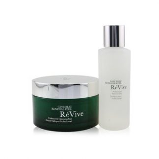 ReVive Glycolic Renewal Peel Professional System: Cleansing Pad 30pads + Renewal Gel 118ml/4oz  2pcs