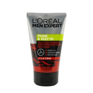 L'Oreal Men Expert Pure & Matte Volcano Red Foam (Tube)  100ml/3.4oz