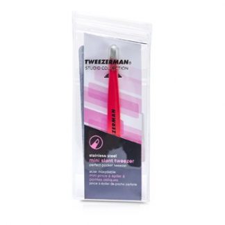 Tweezerman Mini Slant Tweezer - Pink (Studio Collection)  -