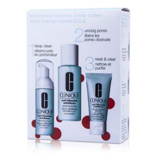 Clinique Anti-Blemish Solutions 3-Step System: Cleansing Foam + Clarifying Lotion + Clearing Treatment  3pcs