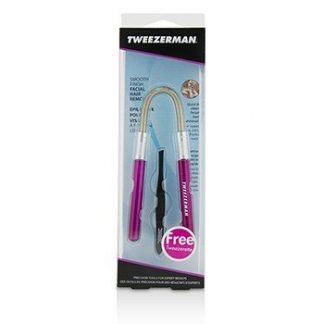 Tweezerman Smooth Finish Facial Hair Remover - Pink (With Black Slant Tweezerette)  2pcs