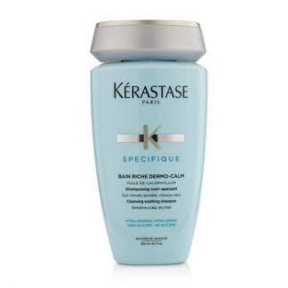 Kerastase Specifique Bain Riche Dermo-Calm Cleansing Soothing Shampoo (Sensitive Scalp, Dry Hair)  250ml/8.5oz