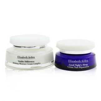 Elizabeth Arden Visible Difference Day & Night Duo: Refining Moisture Cream Complex 100ml/3.4oz+Good Night's Sleep Restoring Cream 50ml/1.7oz  2pcs