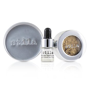 Stila Magnificent Metals Foil Finish Eye Shadow With Mini Stay All Day Liquid Eye Primer - Gilded Gold  2pcs