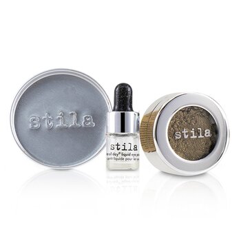 Stila Magnificent Metals Foil Finish Eye Shadow With Mini Stay All Day Liquid Eye Primer - Vintage Black Gold  2pcs