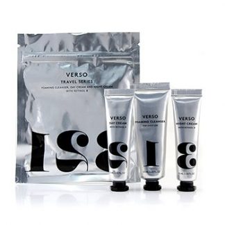 VERSO Travel Series Set: Foaming Cleanser 25ml + Day Cream 15ml + Night Cream 15ml  3pcs