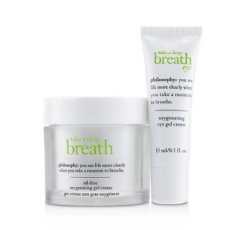 Philosophy Take A Deep Breath Oxygenating Face & Eye Duo: Face Gel Cream 60ml + Eye Gel Cream 15ml  2pcs