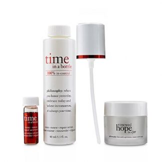 Philosophy Hydrating & Glow Renewing Duo: Time In A Bottle Serum+Activator+Renewed Hope In A Jar  3pcs