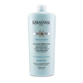 Kerastase Specifique Bain Riche Dermo-Calm Cleansing Soothing Shampoo (Sensitive Scalp, Dry Hair)  1000ml/34oz