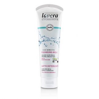 Lavera Basis Sensitiv Cleansing Milk - Organic Aloe Vera & Organic Shea Butter (For Dry & Sensitive Skin  125ml/4oz