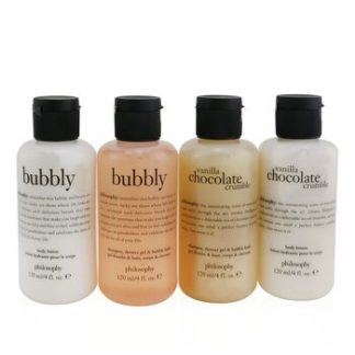 Philosophy Sweetest Party Favors 4-Pieces Git Set: Vanilla Chocolate Cumble (Shampoo, Shower Gel & Bubble Bath 120ml + Body Lotion 120ml ) +   Bubbly (Shampoo, Shower Gel & Bubble Bath 120ml + Body Lotion 120ml)  4x120ml/4oz