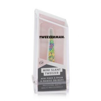 Tweezerman Mini Slant Tweezer (Vintage Floral Print) - Yellow (Studio Collection)  -