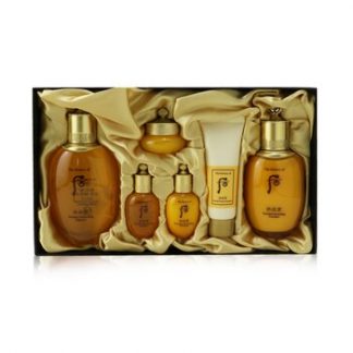 Whoo (The History Of Whoo) Gongjinhyang Essential Set: Balancer (150ml+20ml) + Emulsion (110ml+20ml) + Cream 10ml + Cleanser 40ml  6pcs