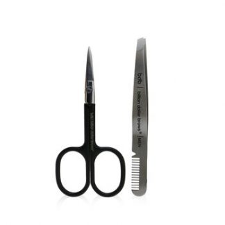 Billion Dollar Brows Men's Grooming Kit: Stainless Steel Comb/Tweezer + Straight Edge Scissor  2pcs