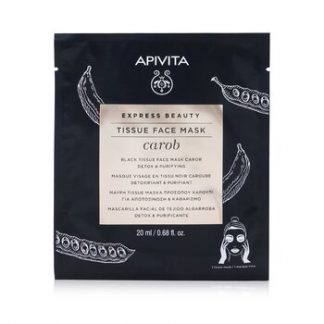 Apivita Express Beauty Black Tissue Face Mask with Carob (Detox & Purifying)  6x20ml/0.68oz