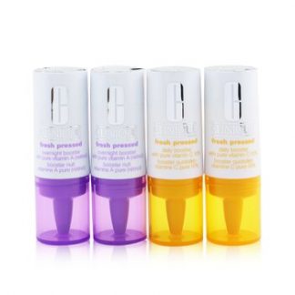 Clinique Fresh Pressed Clinical Daily+Overnight Boosters (2x Daily Booster 8.5ml/0.29oz+ 2x Overight Booster 6ml/0.2oz)  4pcs