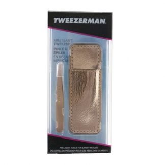 Tweezerman Mini Slant Tweezer With Case - Rose Gold  -