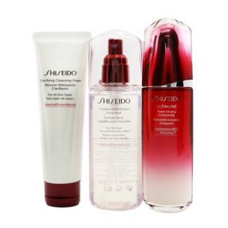 Shiseido Ultimune Defend Daily Care Set: Ultimune Power Infusing Concentrate 100ml + Clarifying Cleansing Foam 125ml + Treatment Softener Enriched 150ml  3pcs