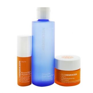 Ole Henriksen 3 Mega Wonders Set: Banana Bright Vitamin C Serum 15ml + Glow2OH Dark Spot Toner 190ml + C-Rush Brightening Gel Crème 35ml  3pcs