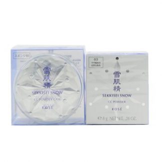 Kose Sekkisei Snow CC Powder SPF14 (Case + Refill) - # 03 Moderately Dark (Natural Tone)  8g/0.28oz