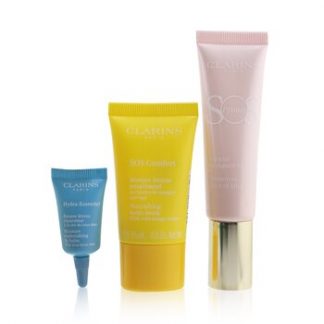 Clarins SOS Beaute Set (1x Primer 30ml + 1x Mask 15ml + 1x Lip Balm 3ml) - 01 Rose  3pcs