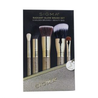 Sigma Beauty Radiant Glow Brush Set (5x Golden Brush, 1x Bag)  5pcs+1bag