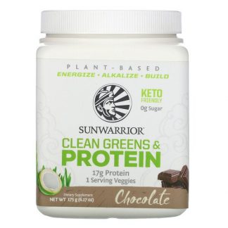 Sunwarrior, Clean Greens and Protein, Chocolate, 6.17 oz (175 g)